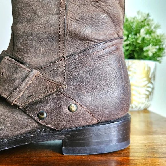 DV By Dolce Vita Brown Leather Equestrian Riding Knee High Rustic Tall Boots 8.5 - Picture 4 of 16